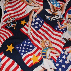 Alexander Henry Cotton Fabric Long May She Wave sold by the yard